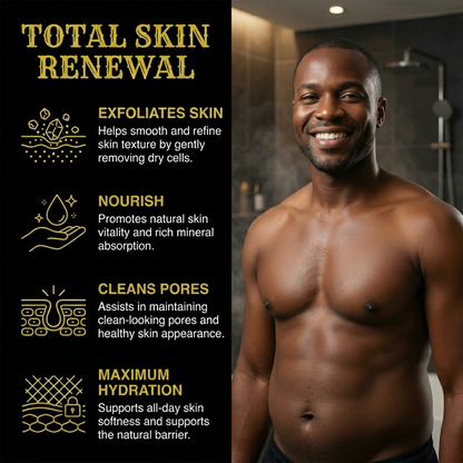 Alicemera Body Scrub for Men, Dead Sea Minerals & Sandalwood