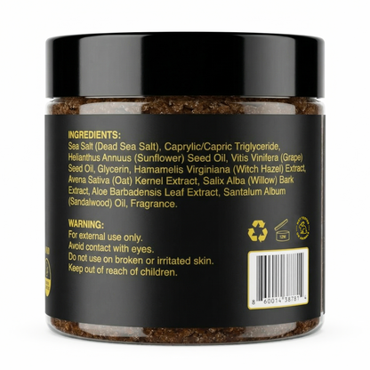 Alicemera Body Scrub for Men, Dead Sea Minerals & Sandalwood