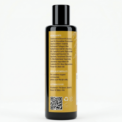 Bottle with yellow label and black cap on a white background