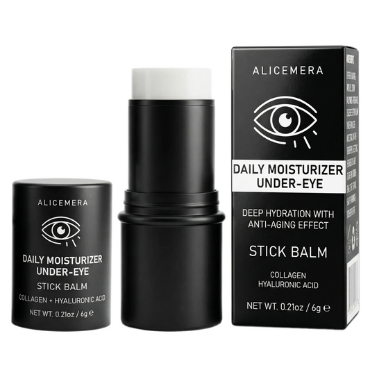 Alicemera Daily Moisturizer Under-Eye Stick Balm with packaging on a white background